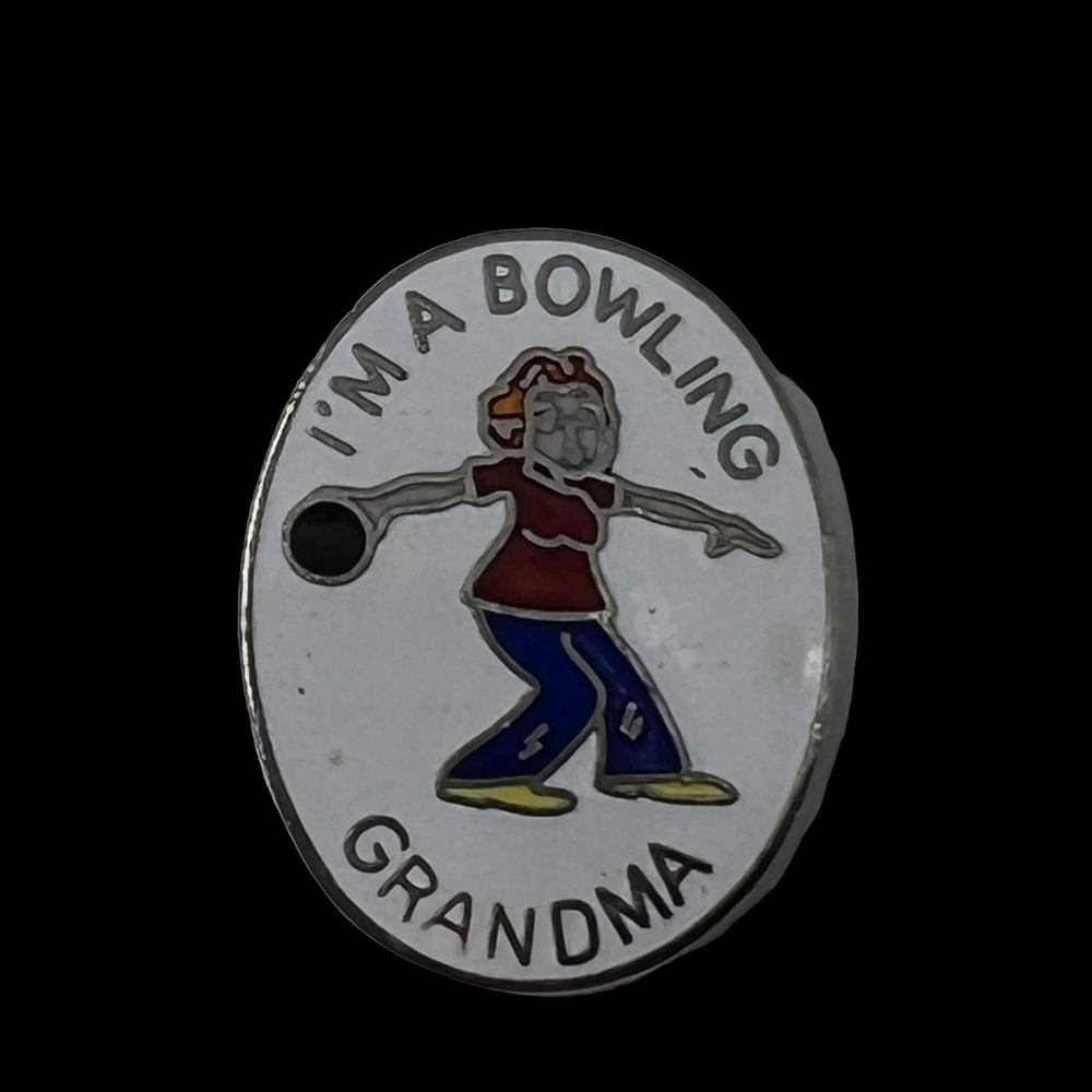 Vintage Brooch‎ Im a Bowling Grandma Enamel Pin
